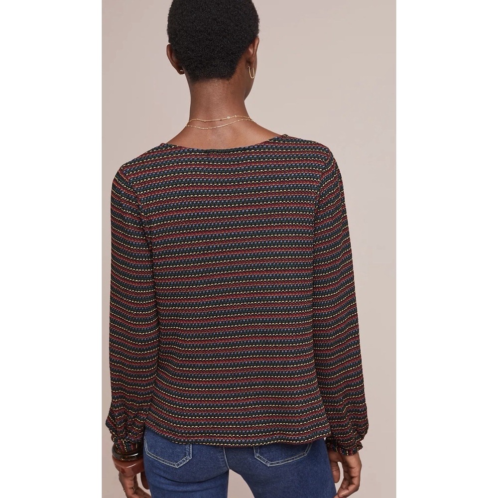 Anthropologie Eri‎ + Ali XL Multicolor Striped Knit Top Long Sleeve Relaxed Fit - Picture 8 of 15